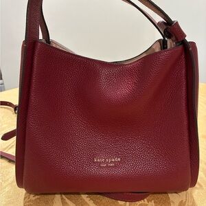 Kate Spade Deep Red Pebbled Leather Shoulder Bag